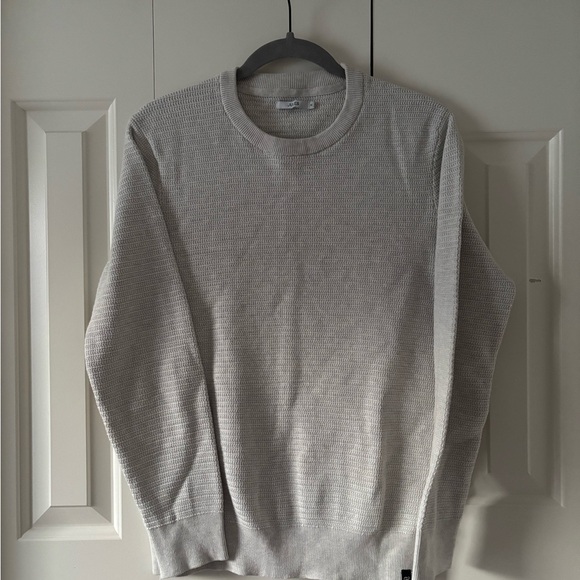 Mango Men's Light Gray Crewneck Textured Sweater - Picture 4 of 11